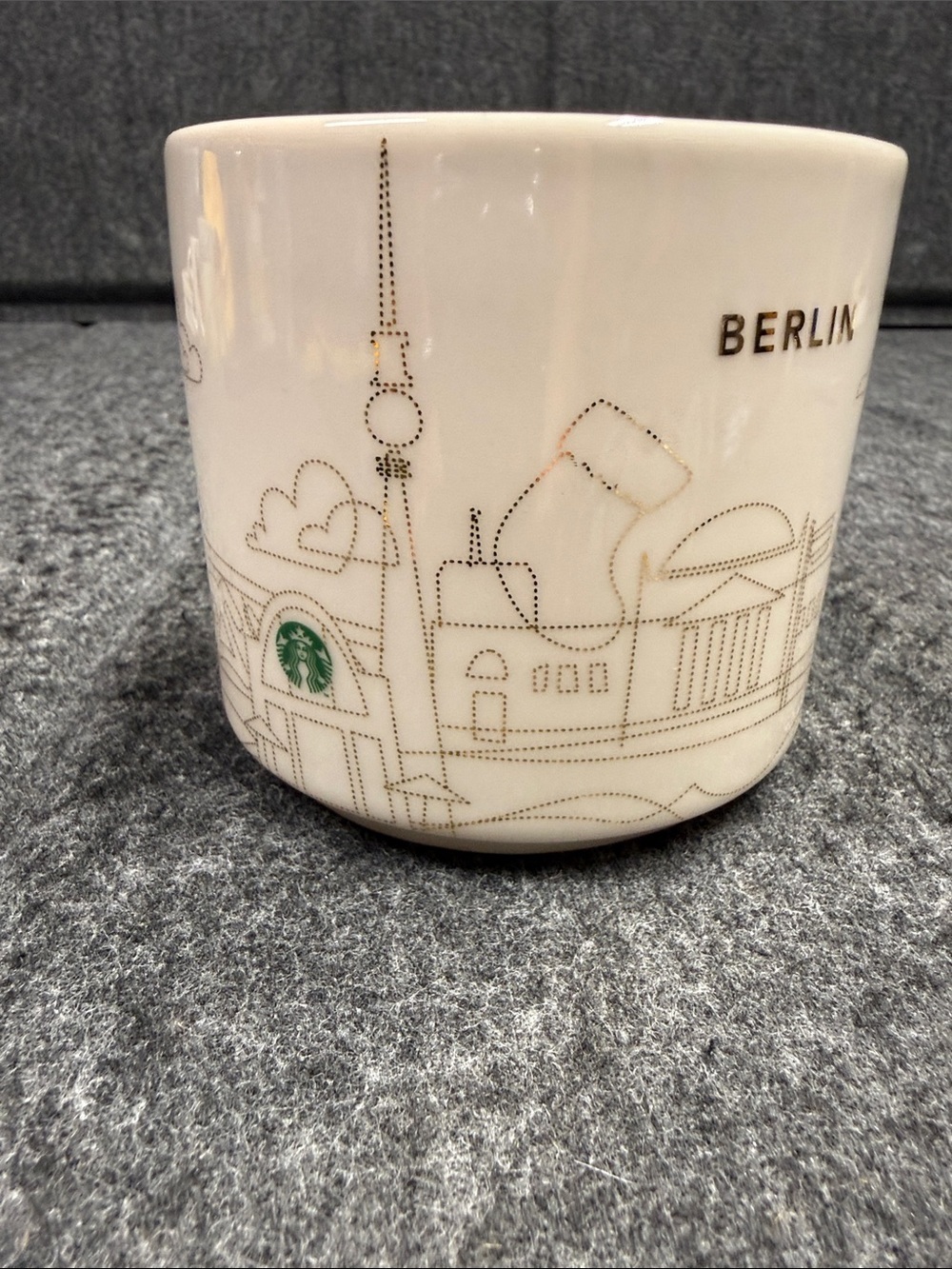 Starbucks Berlin Mug - White with Gold and Green Details